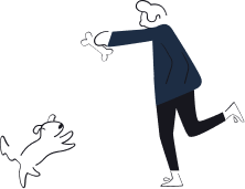 Person running with dog